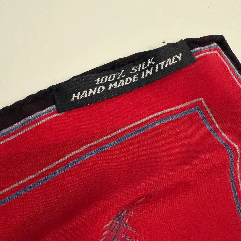 Vintage Silk Pocket Square Made In Italy - Picture 2 of 2